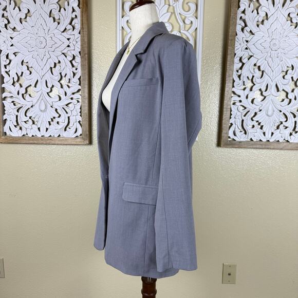 Abercrombie & Fitch | Women’s Classic Suiting Blazer Single Button Grey Large - Picture 7 of 9